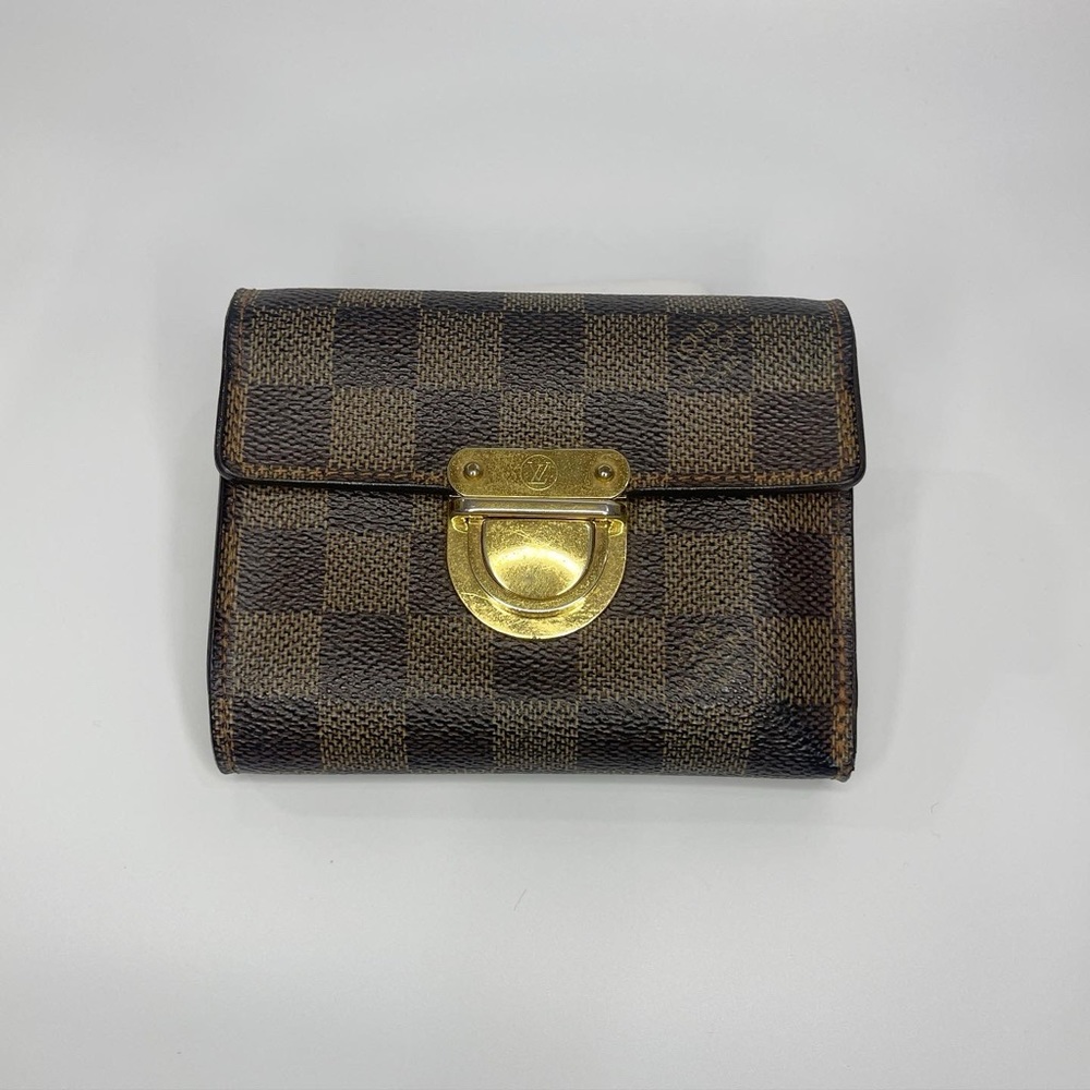 Auth Louis Vuitton Damier Ebene Koala Triifold Wallet